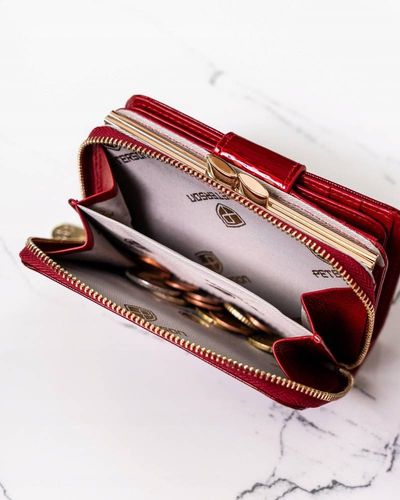 skórzany portfel damski na zatrzask - peterson na Arena.pl