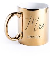 Elegancki złoty srebrny Kubek z grawerem Z IMIENIEM NAZWISKIEM NA PREZENT