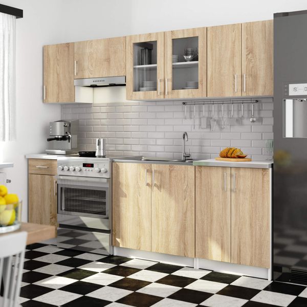 Szafka kuchenna LIMA witryna wisząca 80 cm H580 - biała dąb sonoma zdjęcie 7