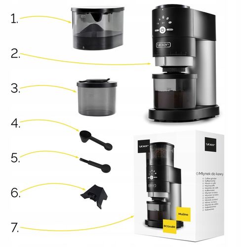Żarnowy elektryczny młynek kawy Yoer 350W automatyczny +43 Poziomy na Arena.pl