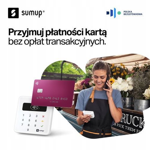 Terminal płatniczy SumUp Air ze stacją dokującą na Arena.pl