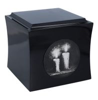 Drewniana urna z wygrawerowanymi świecami Czarny/Design1