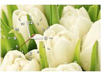 60CM 40CM ZEGAR OBRAZ DELIKATNE TULIPANY DRUK PŁÓTNO RAMA