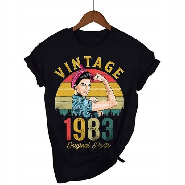 KOSZULKA DAMSKA NA URODZINY 40 LAT 1983 PREZENT XS zdjęcie 1