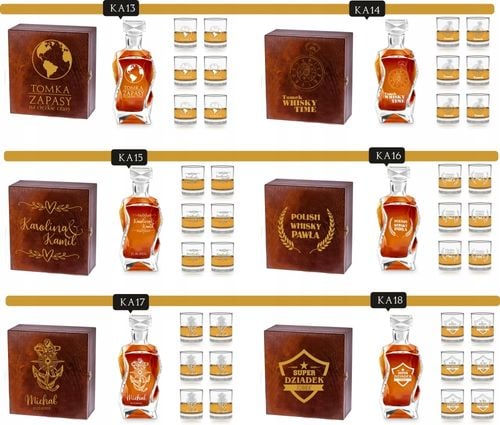 Karafka szklanki do whisky grawer PREZENT na ślub na Arena.pl