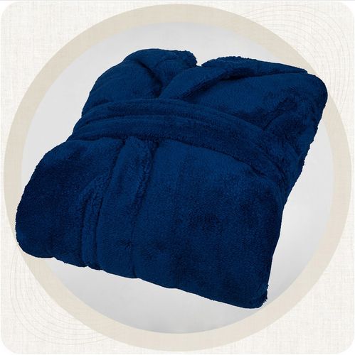 Granatowy szlafrok męski z kapturem ciepły miękki S / M na Arena.pl