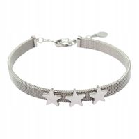 Piękna bransoletka trzy gwiazdki kolor srebrny stal chirurgiczna