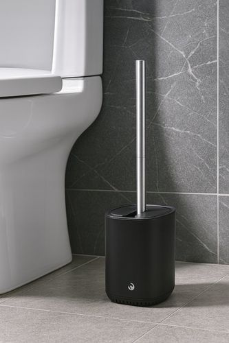SZCZOTKA DO WC SILIKONOWA CZARNA TOALETOWA STAL NIERDZEWNA METALOWY STOJAK na Arena.pl