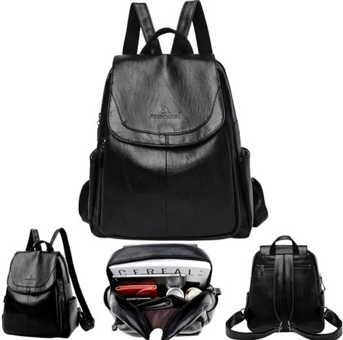 Skórzany Plecak Damski Szkoły Pracy Miejski Czarny na Arena.pl