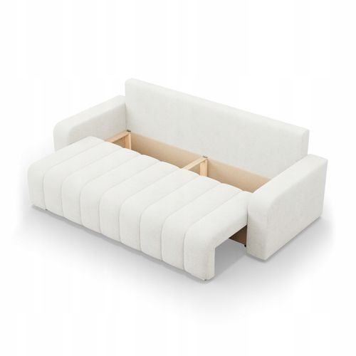 KANAPA ABRIELLE BIAŁA Kremowa Rozkładana Wygodna Funkcja Spania Sofa na Arena.pl