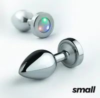 crushious borealis plug metalowy led rgb srebrny small 7,2 cm