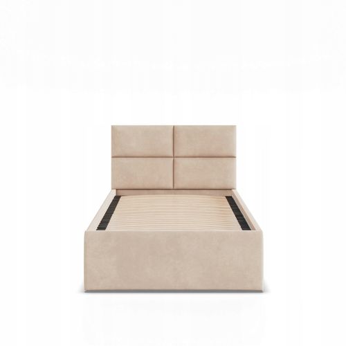 Łóżko Ramowe BORGO BEŻOWE JEDNOOSOBOWE Tapicerowane Pojedyncze VELVET na Arena.pl