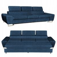 Sofa kanapa 3 os rozkładana z f. spania Bosso Family meble granatowy welur