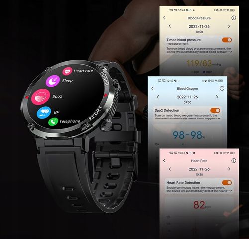 SMARTWATCH Zegarek Męski 600MAH ROZMOWY SMS na Arena.pl