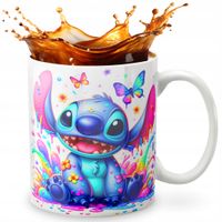 KUBEK 330ml GRAFIKA PREZENT ŚWIĘTA WZÓR - BAJKA STICZ LILO STIT.CH - IMIĘ