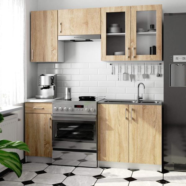 Szafka kuchenna LIMA witryna wisząca 80 cm H720 - biała dąb sonoma zdjęcie 5