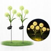 2X LAMPA SOLARNA LED CZOSNEK CZUJNIK ZMIERZCHU WBIJANA KWIAT CZOSNKU OGRÓD