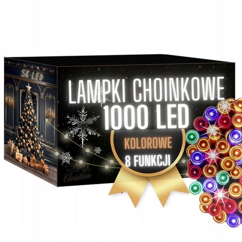 LAMPKI CHOINKOWE 1000 LED KOLOROWE 72M ŚWIATEŁKA NA CHOINKĘ LED ZEWNĘTRZNE na Arena.pl