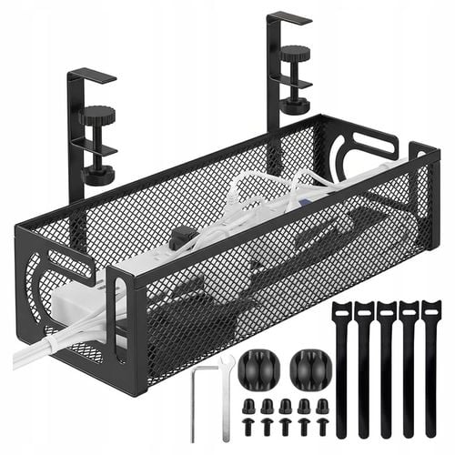 PÓŁKA NA KABLE POD BIURKO BLAT ORGANIZER MASKOWNICA DO KABLI UCHWYT 40 na Arena.pl