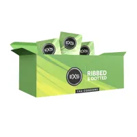 exs ribbed & dotted 3w1 144 szt. prezerwatywy strukturalne 56 mm