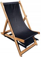 LEŻAK OGRODOWY GRUBA BUKOWA malowana rama DREWNIANY LEŻAK PREMIUM CZARNY