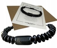 Bransoletka Energetyczna Czarny Turmalin Hematyt Talizman Ochrona Moc