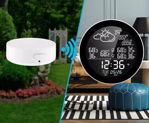 STACJA POGODY POGODOWA WIFI METEOROLOGICZNA TUYA ZEGAR 3 CZUJNIKI SMART zdjęcie 16