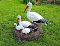 Figura ozdobna GNIAZDO BOCIANIE 4 bociany H: 70cm ogrodowa