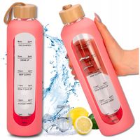 Butelka motywacyjna 1000ml bidon szczelny TRESSARI szklana na wodę BPA