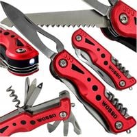 NÓŻ MULTITOOL SCYZORYK z LATARKA LED WIELOFUNKCYJNY 12w1 NOŻYK SKŁADANY PRO