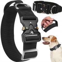 MEGA MOCNA SOLIDNA OBROŻA TAKTYCZNA DO DUŻEGO PSA METALOWA KLAMRA 45-65 XL