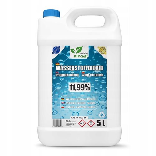 5L WODA UTLENIONA 12% NADTLENEK WODORU 12% WYBIELACZ 5 litrów na Arena.pl
