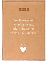 KALENDARZ A5 2026 DZIENNY KSIĄŻKOWY Z NADRUKIEM UV Z CYTATEM TWOIM NAPISEM