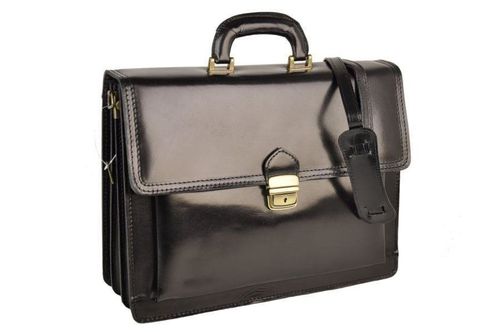 Aktówka męska skórzana - Barberini's - Brązowa na Arena.pl