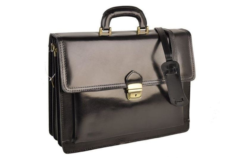 Aktówka męska skórzana - Barberini's - Brązowa zdjęcie 3