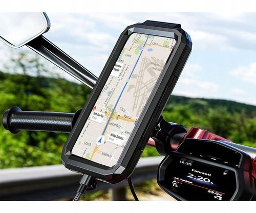 Uchwyt na telefon motocyklowy ETUI ŁADOWARKA QI na Arena.pl