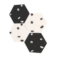 Ścianka wspinaczkowa sześciokątna 4x biało-czarna płyta + 20 uchwytów