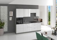 Zestaw szafek kuchennych Bianca biały połysk 240cm 7szafek