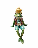 FIGURKA FIGURA ŻABA ŻABKA SIEDZĄCA W KORONIE