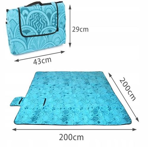 Koc Piknikowy z Uchwytem Izolacja Folia Termiczna Plażowy Mata 200x200cm na Arena.pl