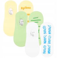 ABS Stopki Damskie Niskie Skarpetki Balerinki z Napisami Silikon 35-38