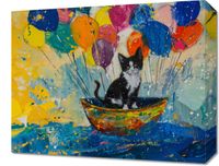 Obraz 50x40cm Kot na Łodzi