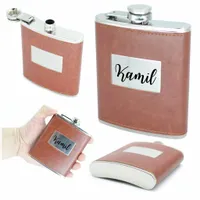 PIERSIÓWKA STAL NIERDZEWNA Z SKÓRZANYM OBSZYCIEM + GRAWER INICJAŁY URODZINY