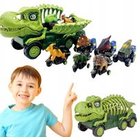 Auto transporter DINOZAUR interaktywny w zestawie z Quadem i motorem