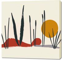 Obraz 100x100cm Trzcina przy Zachodzie