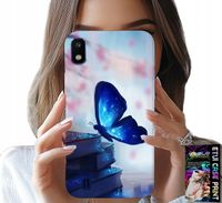 ETUI DO SAMSUNG A10 - NIEBIESKI MOTYLEK, MOTYL, DAMSKIE WZORY