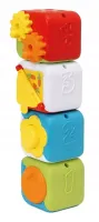 Chicco kolorowe kostki edukacyjne do układania, wielofunkcyjne sensoryczne.
