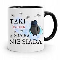 Dla Rolnika Kubek Czarny Mucha Nie Siada Prezent Z Nadrukiem Ze Zdjęciem