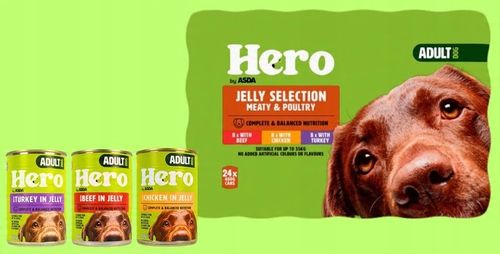 Mokra karma dla psa Hero MIX SMAKÓW kawałki w galaretce 24 x 400g 9,6 kg na Arena.pl