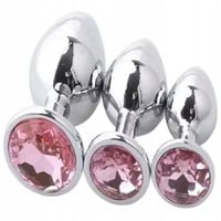 ZESTAW 3 STALOWYCH KORKÓW ANALNYCH RÓŻNE ROZMIARY KORKI ANALNE ANAL PLUG